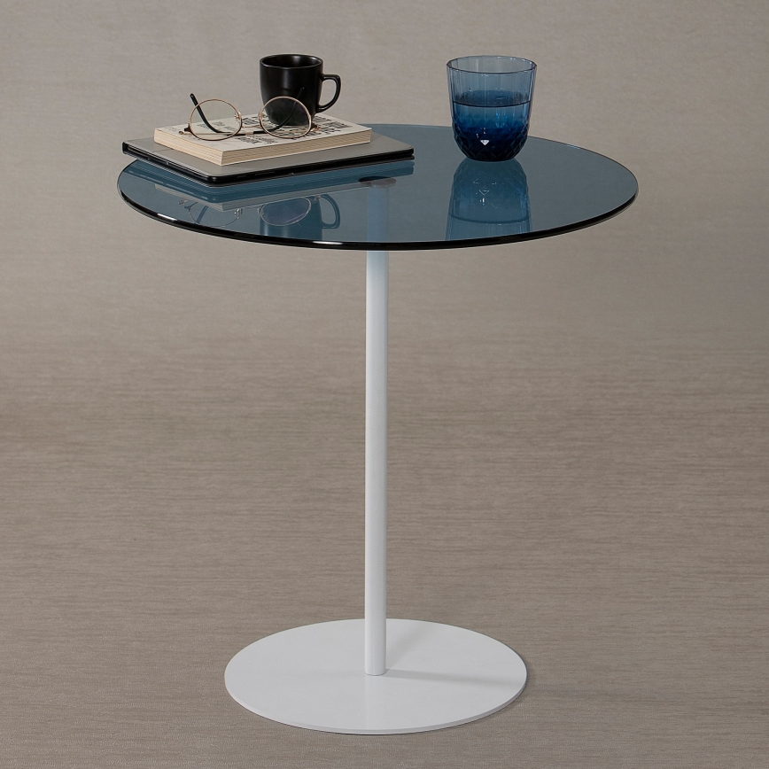Table d'appoint CHILL 50x50 cm blanc/bleu
