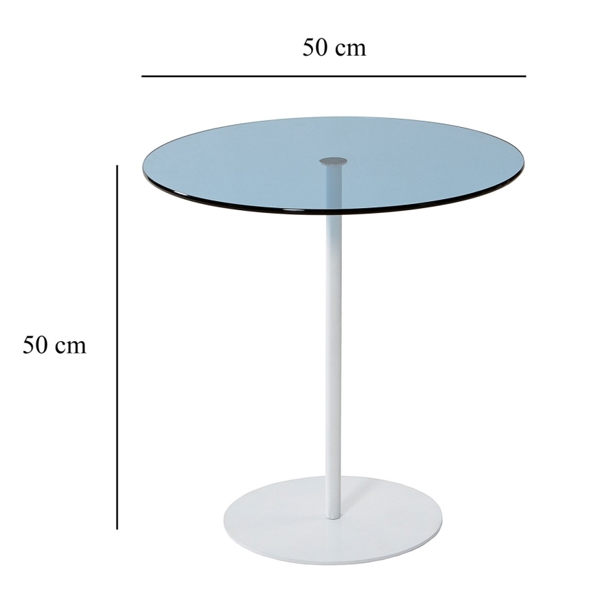 Table d'appoint CHILL 50x50 cm blanc/bleu