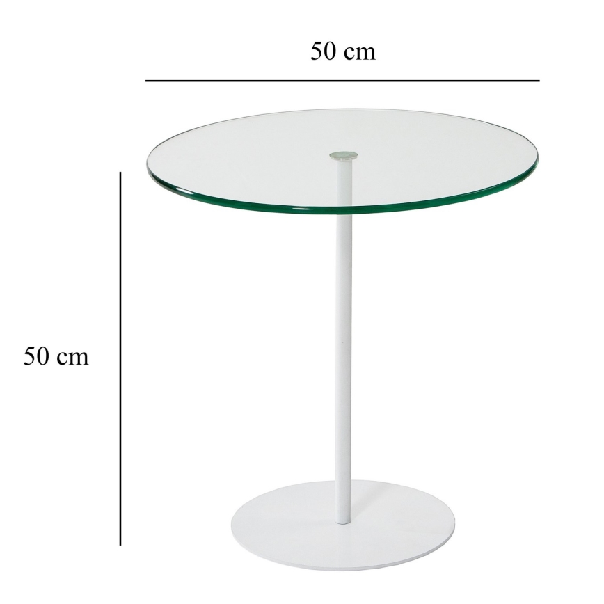 Table d'appoint CHILL 50x50 cm blanc/transparent