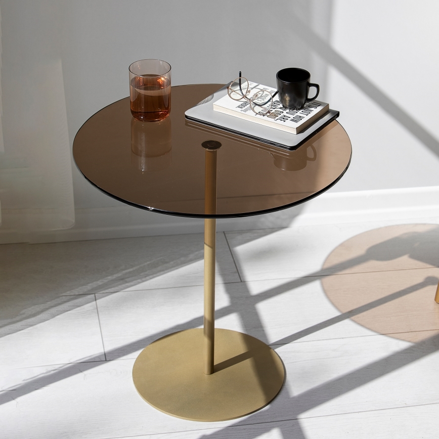 Table d'appoint CHILL 50x50 cm doré/bronze