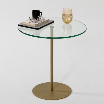Table d'appoint CHILL 50x50 cm doré/transparent
