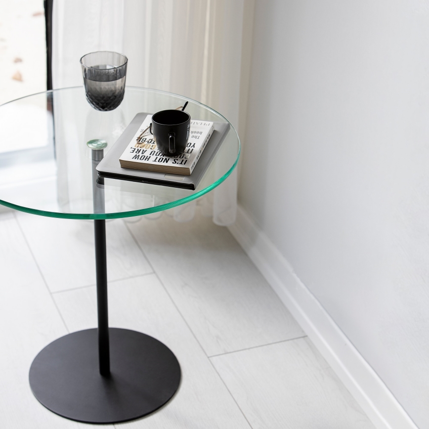 Table d'appoint CHILL 50x50 cm noir/transparent