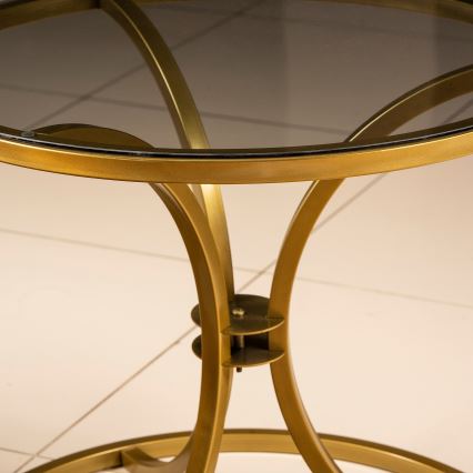 Table d'appoint CORLEAONE 57,8x60 cm doré/noir
