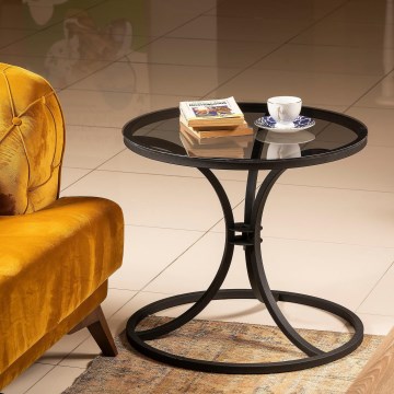 Table d'appoint CORLEAONE 57,8x60 cm noir