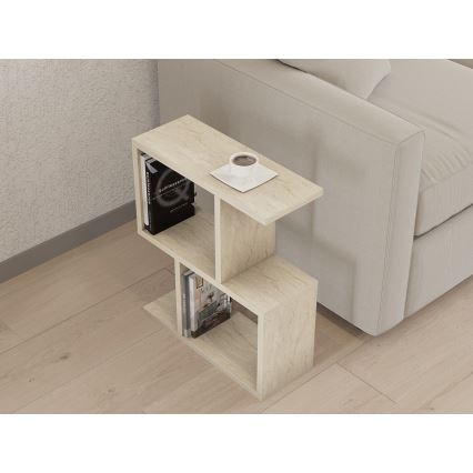 Table d'appoint CROS 45x17 cm décor marbre/beige