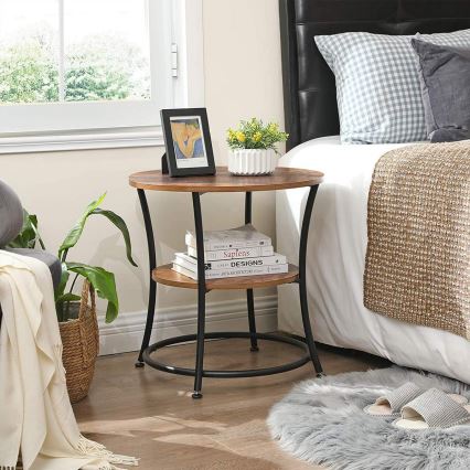 Table d'appoint ELDUR marron/noir