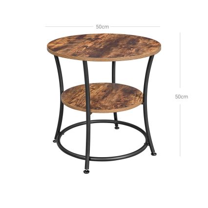 Table d'appoint ELDUR marron/noir