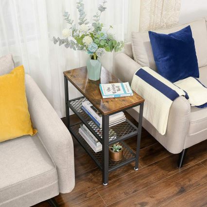 Table d'appoint ELDUR marron/noir