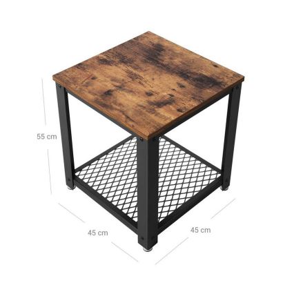 Table d'appoint ELDUR marron/noir