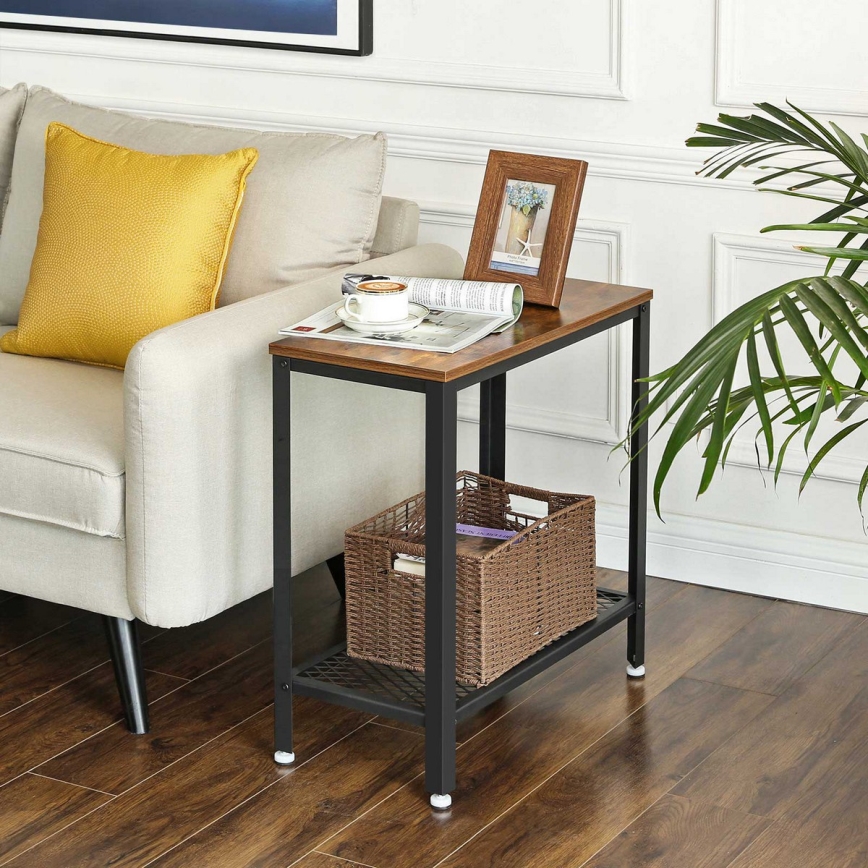 Table d'appoint ELDUR marron/noir