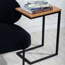 Table d'appoint HELPER 57x40 cm noire/marron