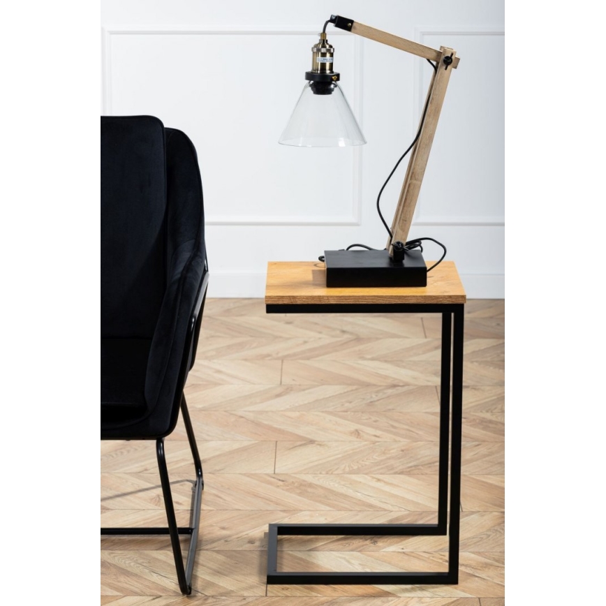 Table d'appoint HELPER 57x40 cm noire/marron