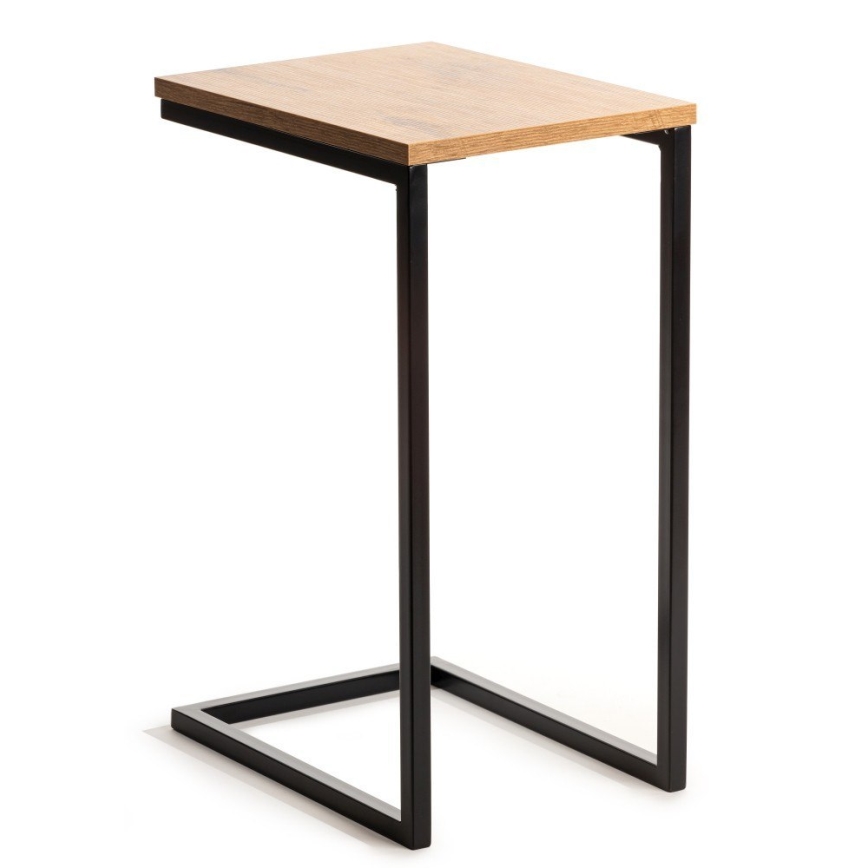 Table d'appoint HELPER 57x40 cm noire/marron
