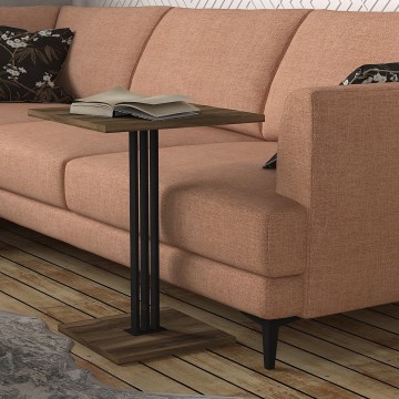 Table d'appoint HILDA 60x44,8 cm marron/noire