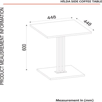 Table d'appoint HILDA 60x44,8 cm marron/noire