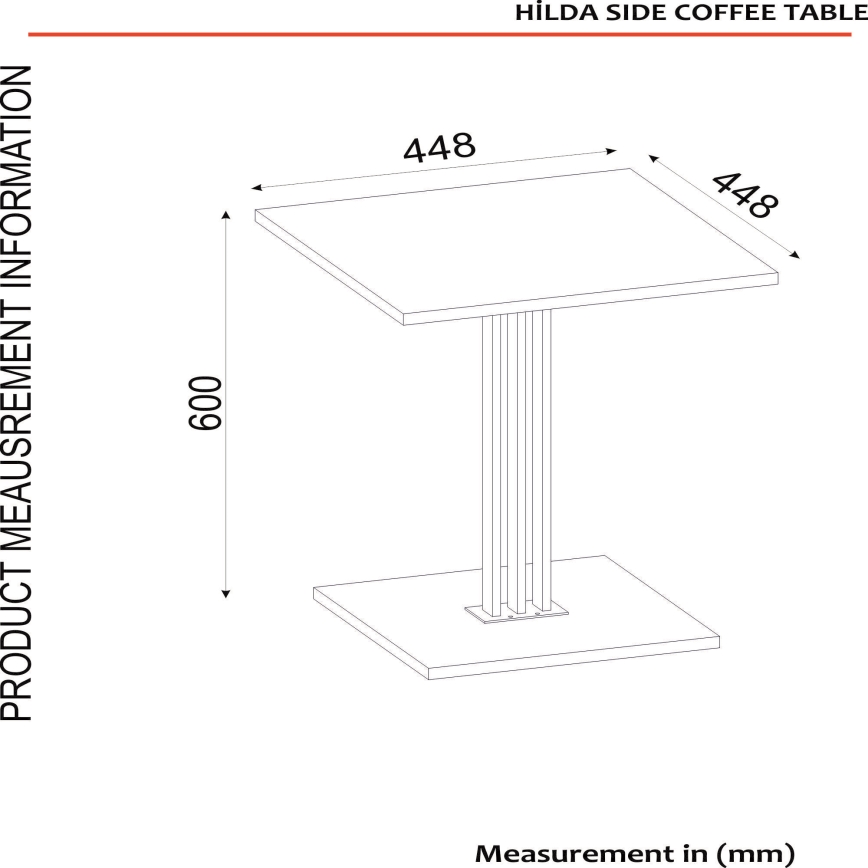 Table d'appoint HILDA 60x44,8 cm marron/noire