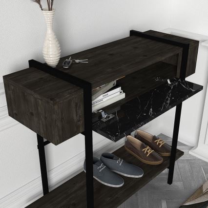 Table d'appoint LISBON 82x90 cm noire