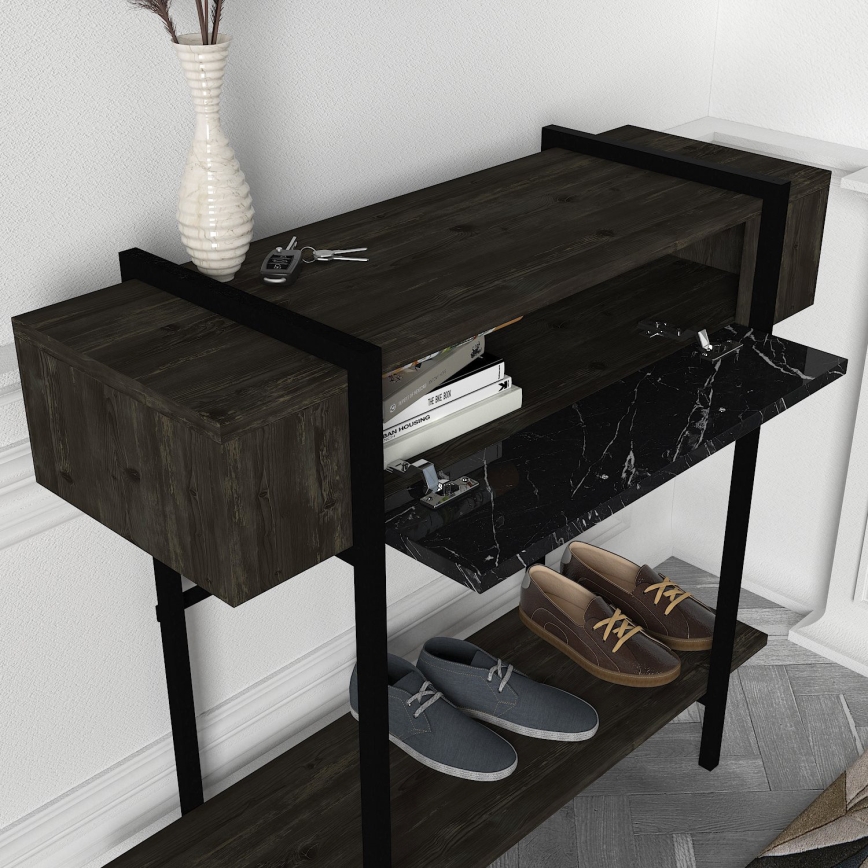Table d'appoint LISBON 82x90 cm noire