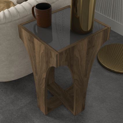 Table d'appoint LITUS 58x37 cm marron