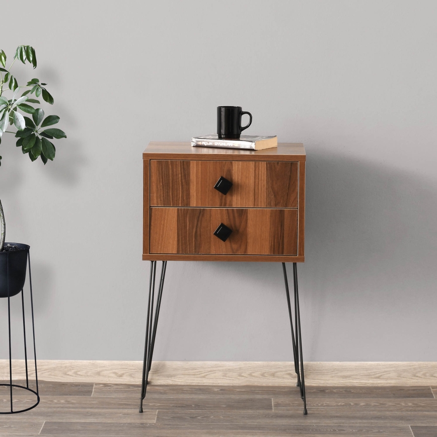 Table d'appoint MELINOS 70x45 cm marron