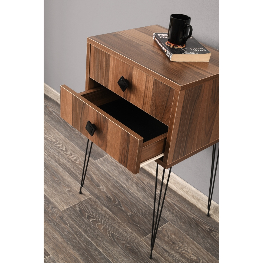 Table d'appoint MELINOS 70x45 cm marron