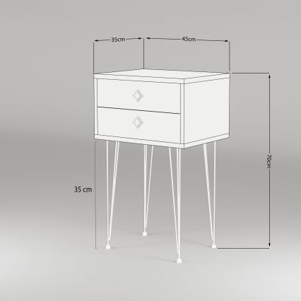 Table d'appoint MELINOS 70x45 cm marron