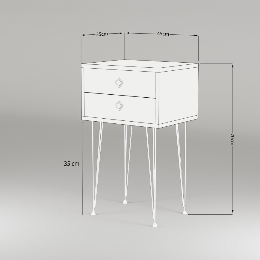 Table d'appoint MELINOS 70x45 cm marron