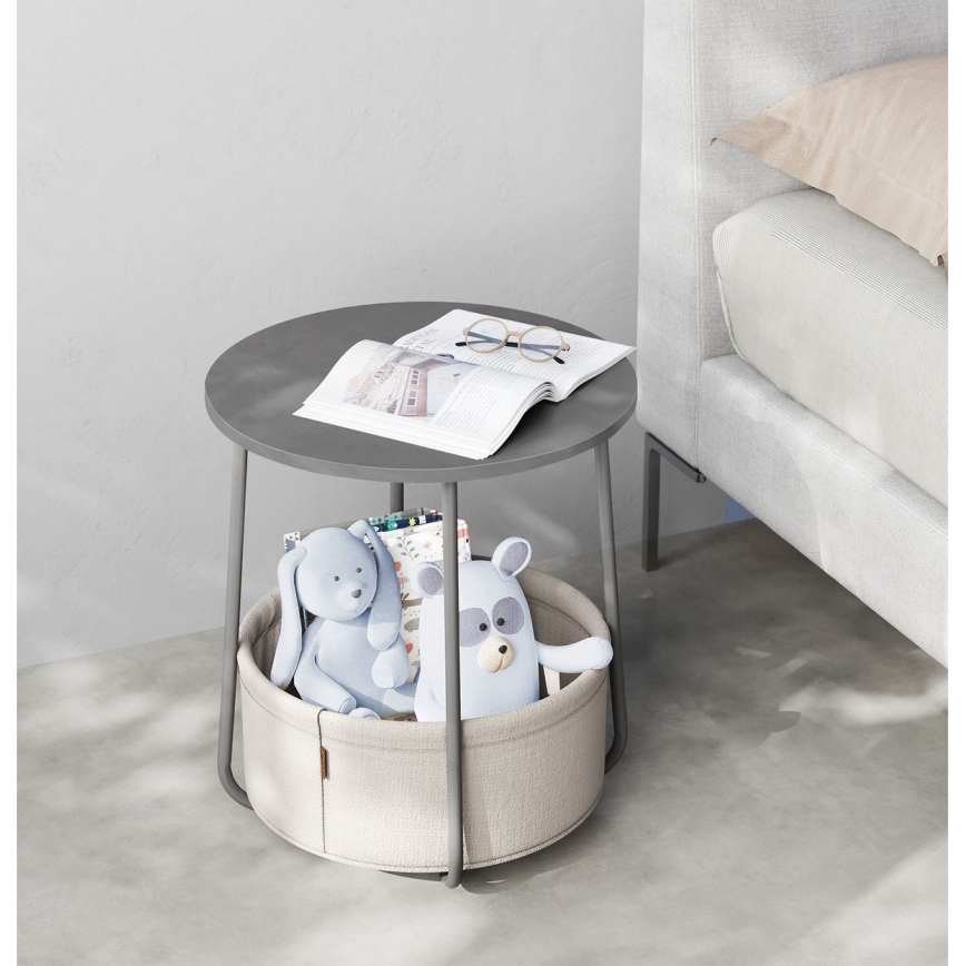 Table d'appoint NOIRA grise/blanche