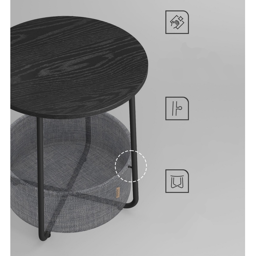 Table d'appoint NOIRA noir/gris