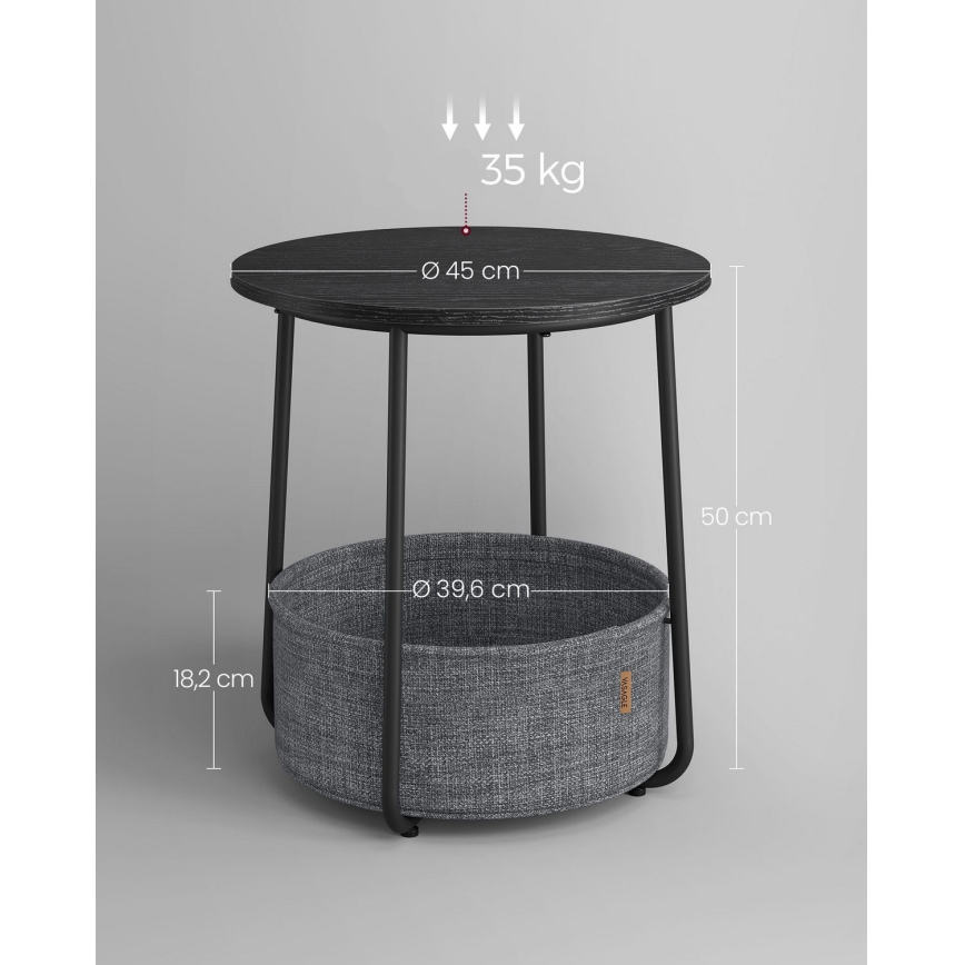 Table d'appoint NOIRA noir/gris