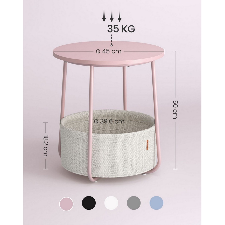 Table d'appoint NOIRA rose/blanc