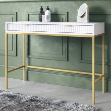 Table d'appoint NOVA 77x104 cm blanc/doré
