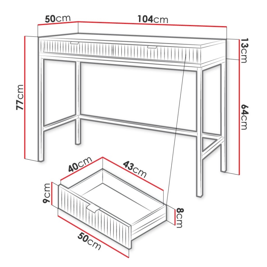 Table d'appoint NOVA 77x104 cm blanc/noir
