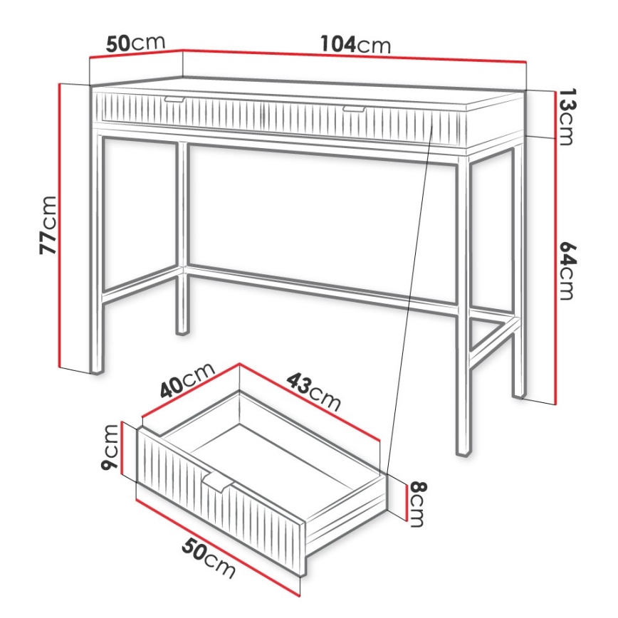 Table d'appoint NOVA 77x104 cm noir