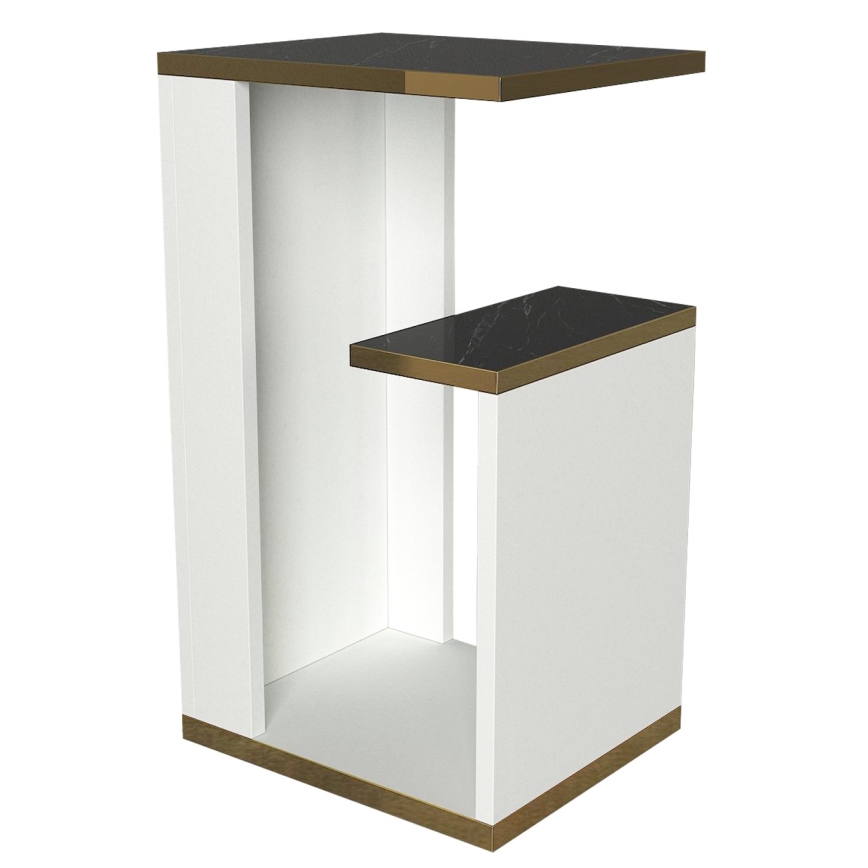 Table d'appoint RAVENNA 60x29,5 cm blanche/noire