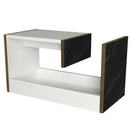 Table d'appoint RAVENNA 60x29,5 cm blanche/noire