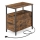 Table d'appoint ROD avec tiroirs intégrés et ports USB, marron/noir