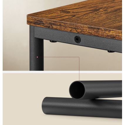 Table d'appoint ROD brun/noir avec prise intégrée et ports USB