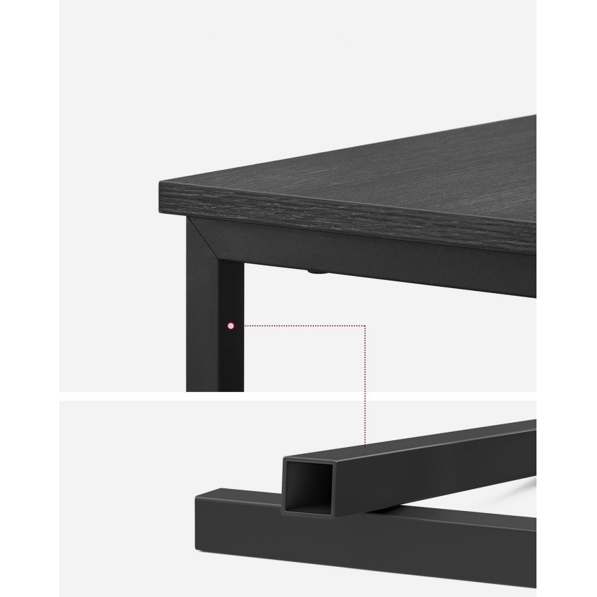 Table d'appoint ROD noire avec prises et ports USB intégrés