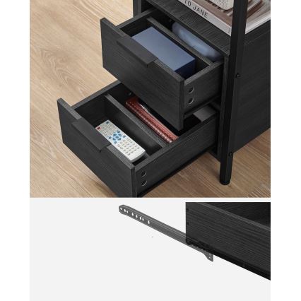 Table d'appoint ROD noire avec prises et ports USB intégrés