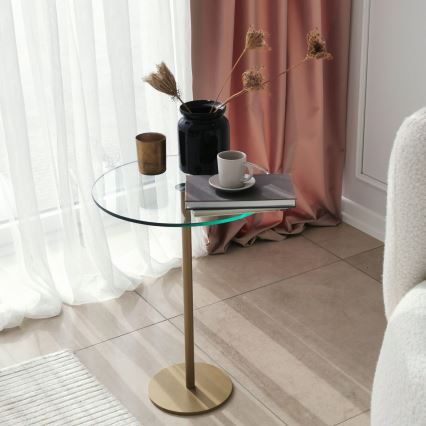 Table d'appoint SOCIAL 50x40 cm doré/transparent