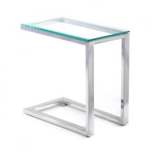 Table d'appoint STIVAR 30x50 cm chrome mat/clair
