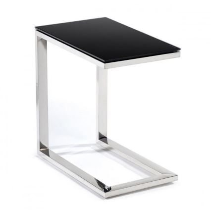 Table d'appoint STIVAR 30x50 cm chrome brillant/noir