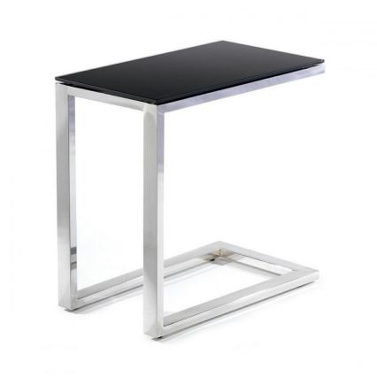 Table d'appoint STIVAR 30x50 cm chrome brillant/noir