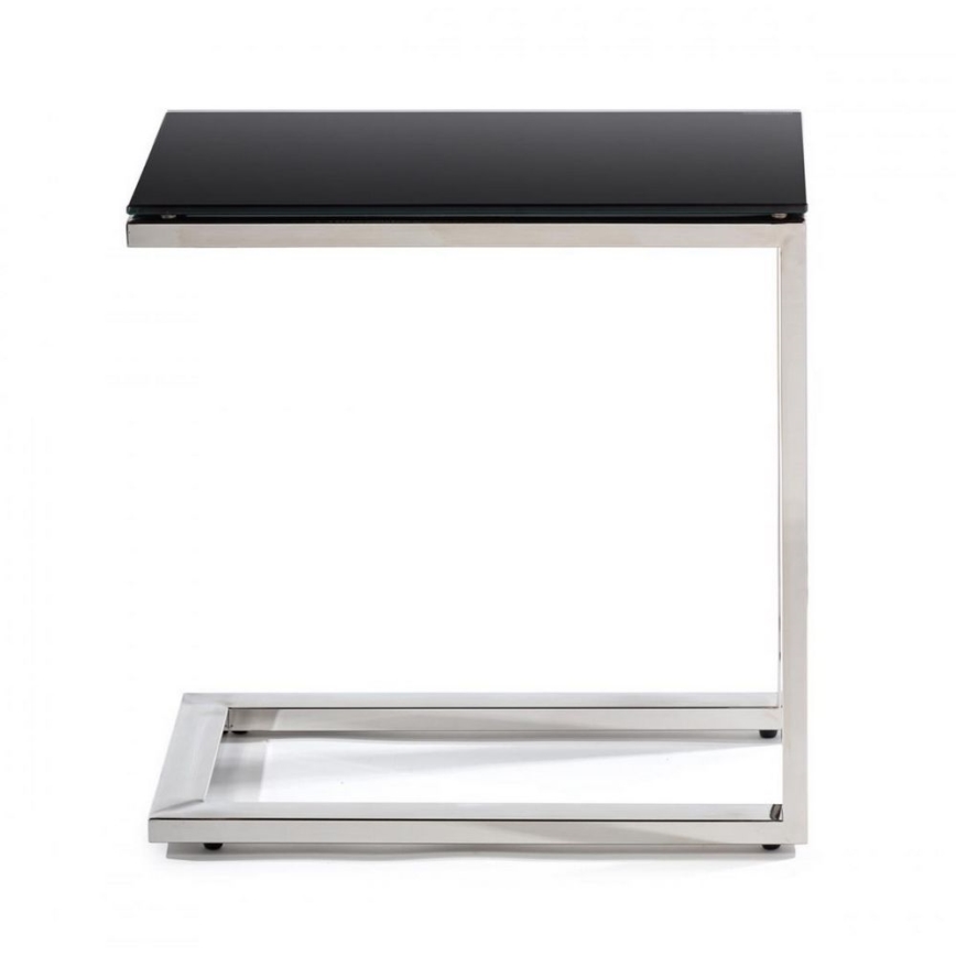 Table d'appoint STIVAR 30x50 cm chrome brillant/noir