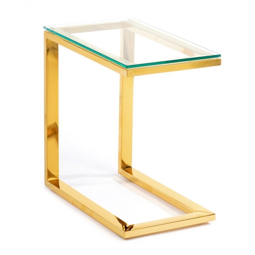 Table d'appoint STIVAR 51x50 cm doré/clair
