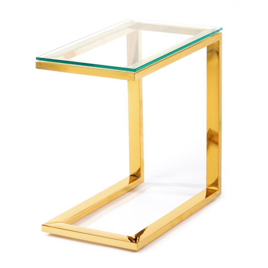 Table d'appoint STIVAR 51x50 cm doré/clair