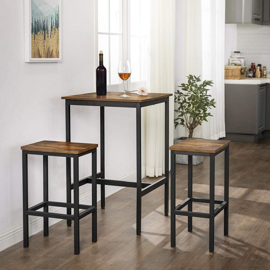 Table de bar BARTIS marron/noir