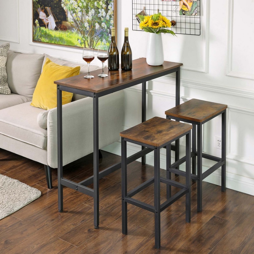 Table de bar BARTIS marron/noir