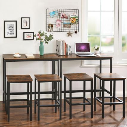 Table de bar BARTIS marron/noir